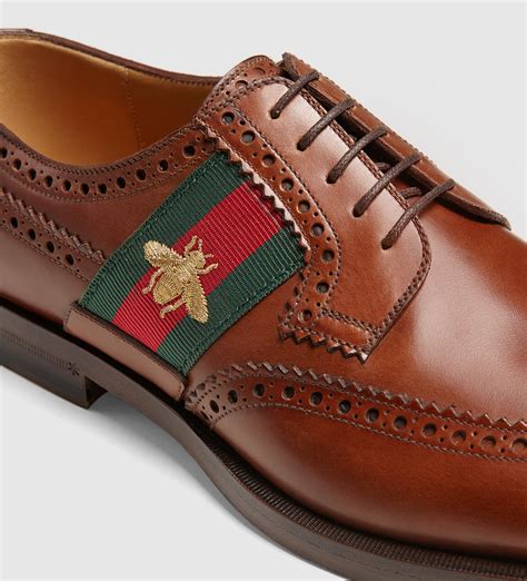 gucci brown leather lace up oxfords|Dress Shoes for Men .